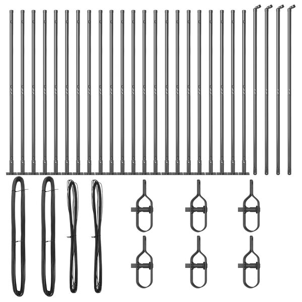 vidaXL Palo della recinzione 26 pcs Grigio 3,2 x 3,2 x 78,5 cm Acciaio