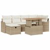 vidaXL Set Divano da Giardino 7 pz Beige polyrattan