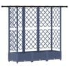 vidaXL Letto Rialzato con Griglia e Tetto Grigio 164 x 40 x 121 cm PP