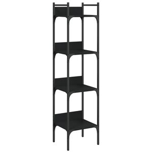vidaXL Libreria a 4 Ripiani Nera 35x30x138,5 cm in Legno Multistrato
