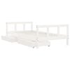 vidaXL Giroletto Bambini con Cassetti Bianco 90x190 cm Massello Pino