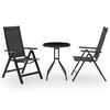 vidaXL Set da Bistrot 3 pz Nero e Antracite