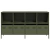 vidaXL Credenza Verde Oliva 135x39x73,5 cm Acciaio Laminato a Freddo