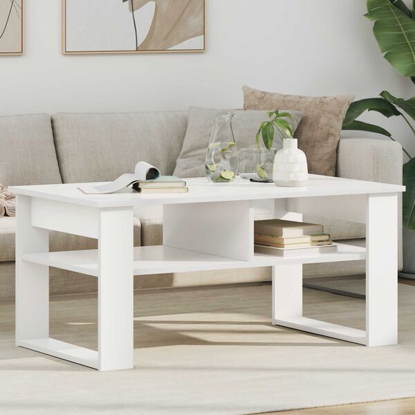 vidaXL Tavolino da salotto Bianco 96 x 54 x 44 cm Legno multistrato