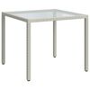 vidaXL Tavolo Giardino 90x90x75 cm Vetro Temperato e Polyrattan Bianco