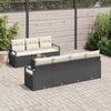 vidaXL Set Divano da Giardino con cuscino 8 pcs Nero polyrattan