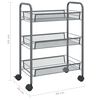 vidaXL Carrello da Cucina con 3 Ripiani Grigio 46x26x64 cm in Ferro