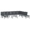 vidaXL Set Panche Giardino Cuscini 6pz Nere Acciaio Verniciato Polvere