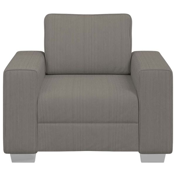 vidaXL Divano Sedia Grigio Chiaro 100x77x82 cm Tessuto di Velluto a Coste