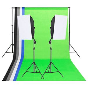 vidaXL Kit di Illuminazione da Studio con Fondali e Softbox