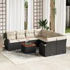 vidaXL Set Divano da Giardino con cuscino 9 pcs Nero polyrattan