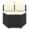 vidaXL Set Divani da Giardino 7 pz con Cuscini in Polyrattan Nero