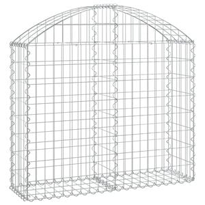 vidaXL Cesto Gabbione ad Arco 100x30x80/100 cm Ferro Zincato
