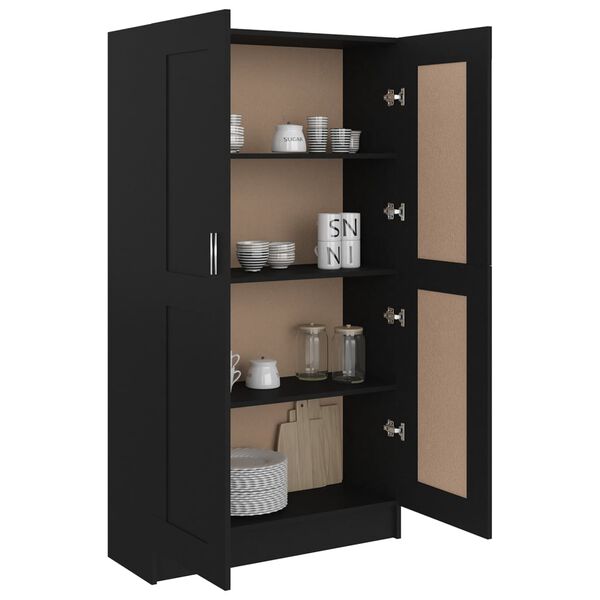 vidaXL Libreria Nera 82,5x30,5x150 cm in Legno Multistrato