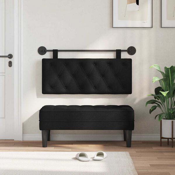 vidaXL Testata appesa Montaggio a parete Nero 110 x 55 x 7 cm Tessuto