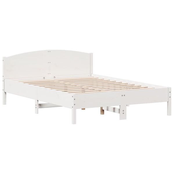 vidaXL Giroletto senza Materasso Bianco 150x200 cm Legno Massello Pino