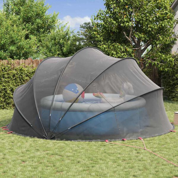 vidaXL Dome Piscina Nero 500 x 500 x 236 cm