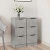 vidaXL Credenze 2 pz Grigio Cemento 30x30x70 cm in Legno Multistrato