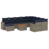vidaXL Set Divani da Giardino 11 pz con Cuscini Grigio in Polyrattan