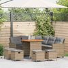 vidaXL Set Divano da Giardino 6 pz con Cuscini a L Beige in Polyrattan