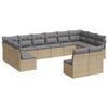vidaXL Set Divani da Giardino 12 pz con Cuscini Beige in Polyrattan