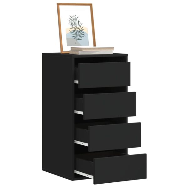 vidaXL Cassettiera Angolare Nera 40x41x76 cm in Legno Multistrato
