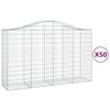 vidaXL Cesti Gabbioni ad Arco 50 pz 200x50x120/140 cm Ferro Zincato