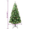 vidaXL Albero di Natale Preilluminato con Pigne Verde 225 cm PVC e PE