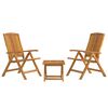 vidaXL Set Salotto da Giardino 3 pz in Legno Massello di Teak
