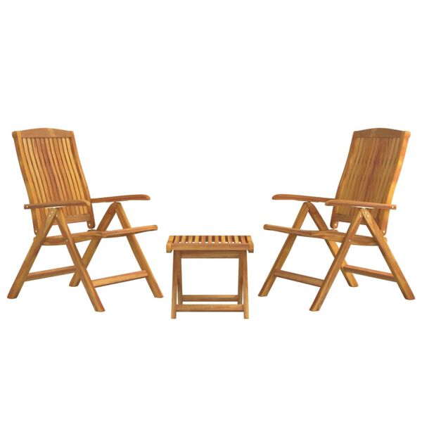 vidaXL Set Salotto da Giardino 3 pz in Legno Massello di Teak