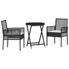 vidaXL Set Bistro da Giardino 3 pcs Nero Poly Rattan