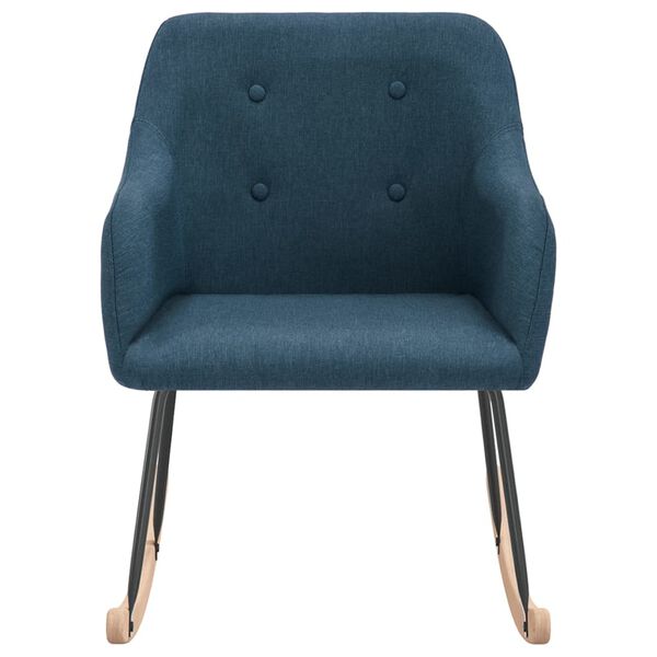 vidaXL Sedia a Dondolo Blu in Tessuto