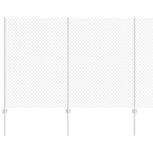 vidaXL Recinzione a maglie con palo 10 x 1,5 m Acciaio zincato Argento