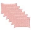 vidaXL Federa 6 pz HOUTEN Rosa 30 x 50 cm Pelliccia di Coniglio Finta