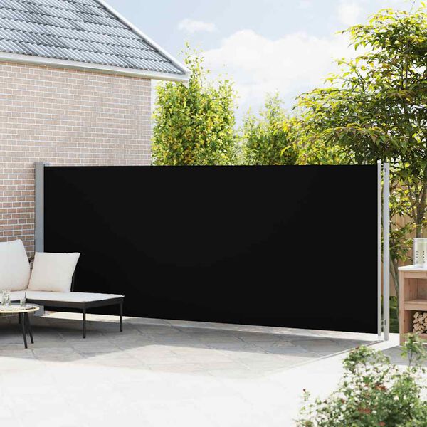 vidaXL Tenda da Sole Laterale Retrattile per Patio 180x600 cm Nera