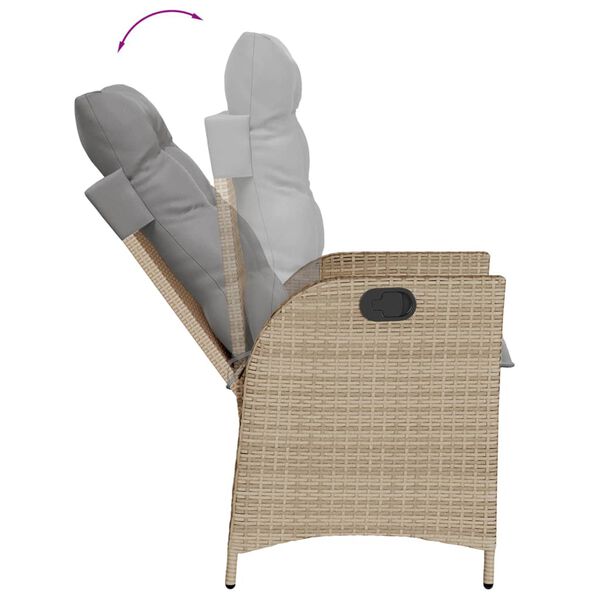 vidaXL Set da Pranzo da Giardino 7 pz con Cuscini Beige in Polyrattan