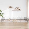 vidaXL Gabbia per Animali 28 Pannelli con Porta Nero 35x35 cm Acciaio
