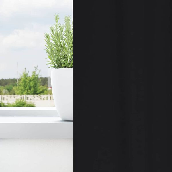 vidaXL Tende Blackout con Anelli 2 pcs Nero 245 x 140 cm Poliestere