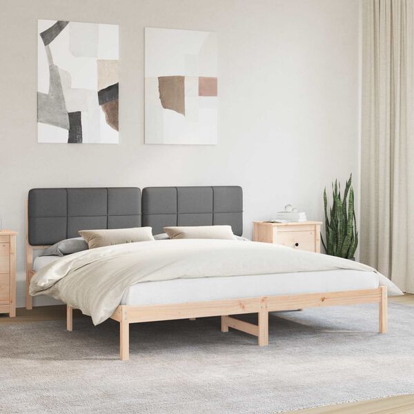 vidaXL Letto con Testiera Rivestita Grigio scuro 180 x 200 cm