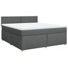 vidaXL Giroletto a Molle con Materasso Grigio Scuro 180x200 cm Tessuto