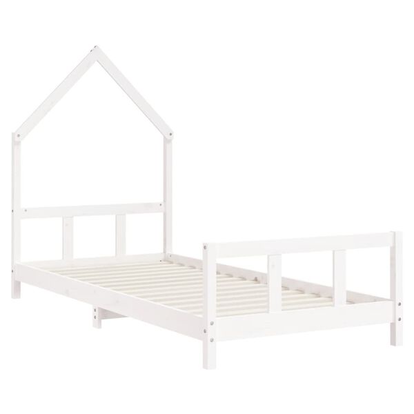 vidaXL Giroletto per Bambini Bianco 90x200cm in Legno Massello di Pino