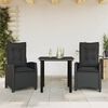 vidaXL Set da Pranzo da Giardino 5 pz Nero con Cuscini in Polyrattan