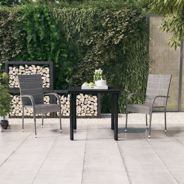 vidaXL Set da Pranzo per Giardino 7 pz con Cuscini Grigio e Nero