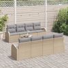 vidaXL Set Divano da Giardino con cuscino 9 pcs Beige e grigio
