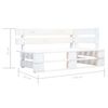 vidaXL Set Divani in Pallet con Cuscini 4 pz in Pino Impregnato Bianco