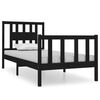 vidaXL Giroletto Nero in Legno Massello 90x190 cm Single