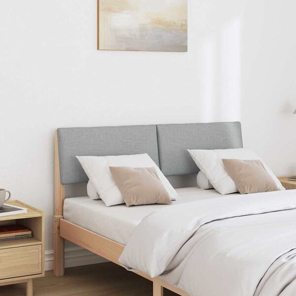 vidaXL Testiera imbottita Grigio chiaro 120 cm Pino massello