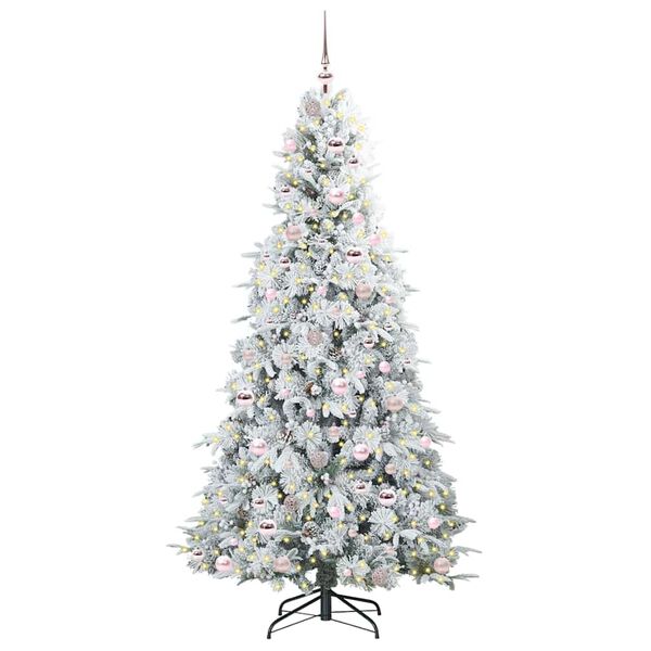 vidaXL Albero di Natale Artificiale con Rami Pieghevoli Bianco 210 cm
