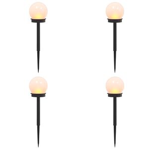 vidaXL Luci solari da esterno con picchetto 4 pcs Bianco caldo 38,5 cm