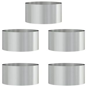 vidaXL Anello per vaso 5 pz Argento 40 x 40 x 20 cm Acciaio zincato